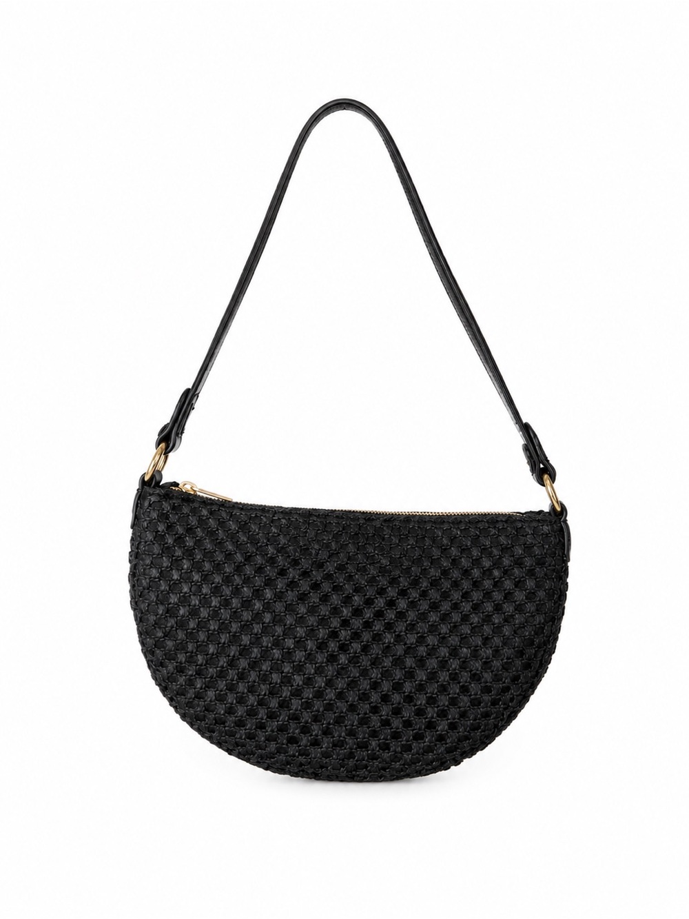 Universal Thread Black Woven Half-Moon Shoulder Bag